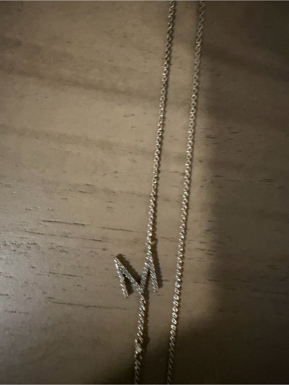 Anthropologie Silver Initial 'M' Pendant Necklace - Picture 2 of 3